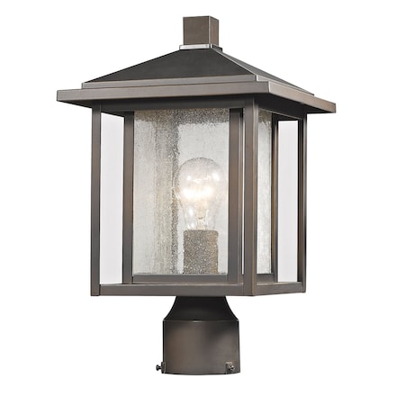 Z-Lite Aspen 1 Light Outdoor, Oil Rubbed Bronze And Clear Seedy 554PHM-ORB